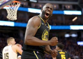 Nahaufnahme von Draymond Green am Jubeln