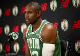 Al Horford von den Boston Celtics bei der Pressekonferenz